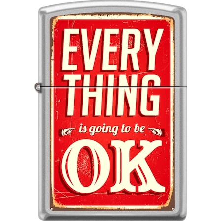 Zippo 2024 Zippo Custom Satin Chrome Everything Ok Sign ZIP-207CI018410